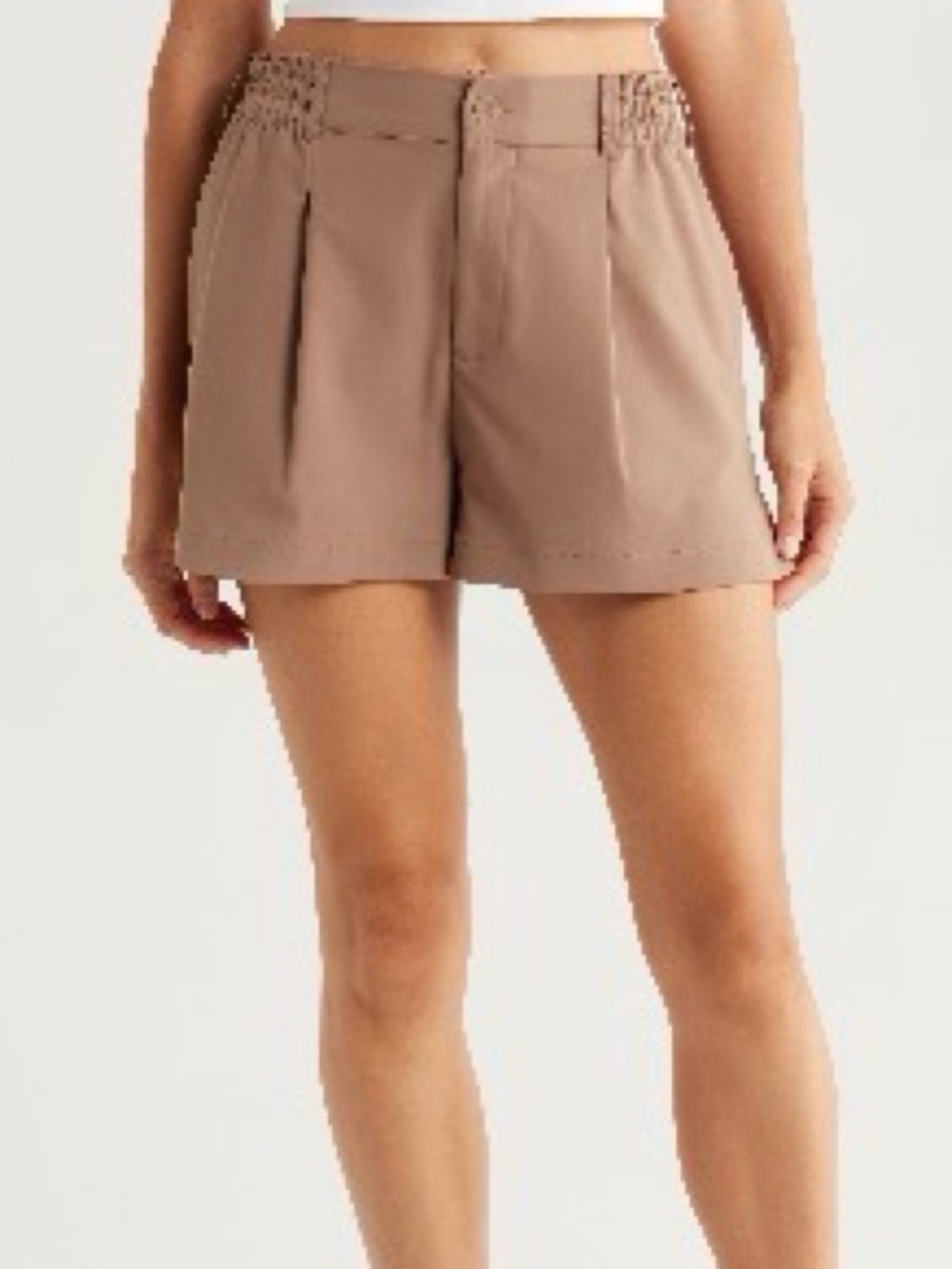 Beyond Yoga Women's High-Waist Elastic Waist Trouser Taupe Shorts